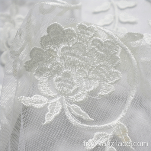 Dentelle de broderie blanche Africa Tulle Lace